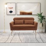 WIIS' IDEA™ Modern Boucle Loveseat Sofa - Brown