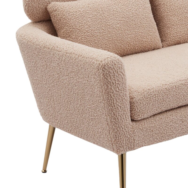 WIIS' IDEA™ Modern Boucle Loveseat Sofa - Light Camel