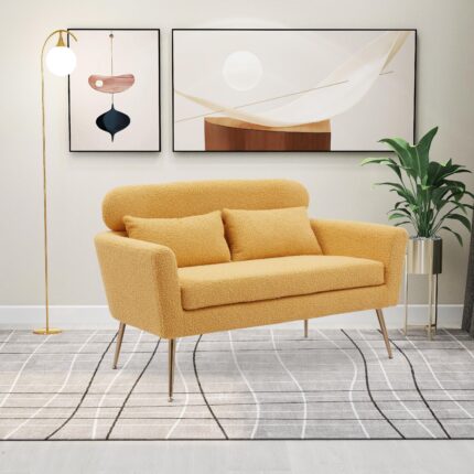 WIIS' IDEA™ Modern Boucle Loveseat Sofa - Yellow