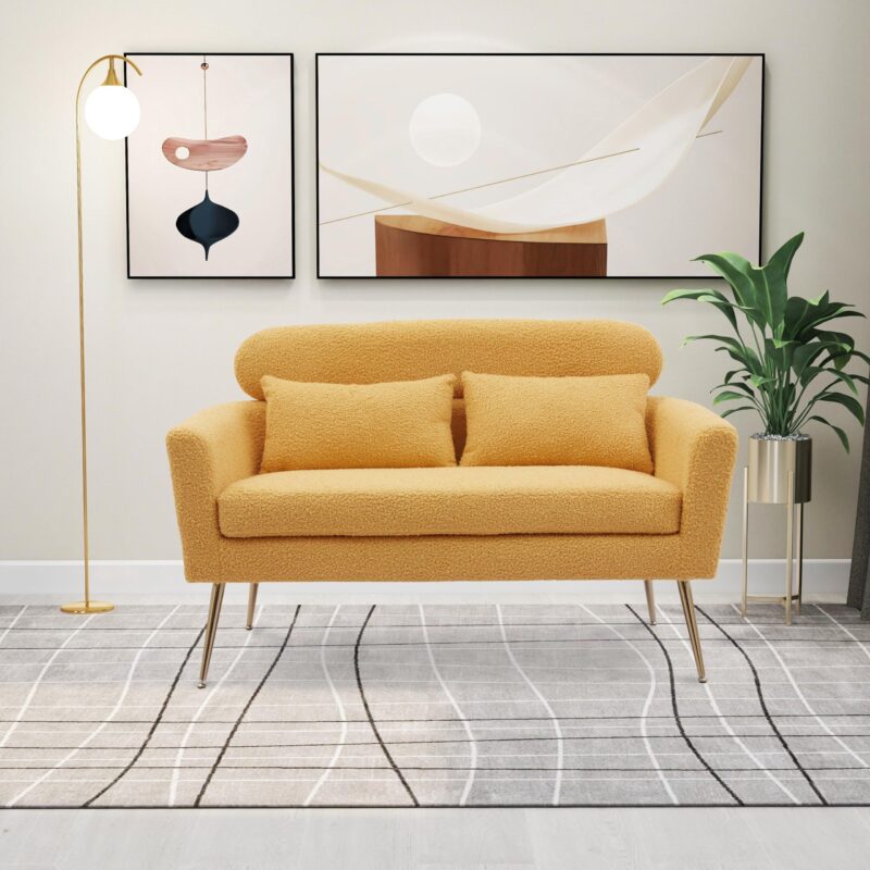 WIIS' IDEA™ Modern Boucle Loveseat Sofa - Yellow