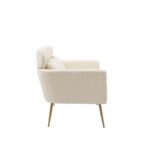 WIIS' IDEA™ Modern Chenille Loveseat Sofa With Gold Metal Legs - Beige