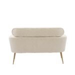 WIIS' IDEA™ Modern Chenille Loveseat Sofa With Gold Metal Legs - Beige