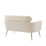 WIIS' IDEA™ Modern Chenille Loveseat Sofa With Gold Metal Legs - Beige