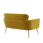 WIIS' IDEA™ Modern Chenille Loveseat Sofa With Gold Metal Legs - Mustard