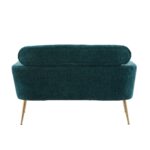 WIIS' IDEA™ Modern Chenille Loveseat Sofa With Gold Metal Legs - Peacock Blue