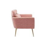 WIIS' IDEA™ Modern Chenille Loveseat Sofa With Gold Metal Legs - Pink