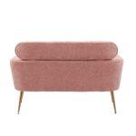 WIIS' IDEA™ Modern Chenille Loveseat Sofa With Gold Metal Legs - Pink