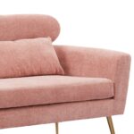 WIIS' IDEA™ Modern Chenille Loveseat Sofa With Gold Metal Legs - Pink