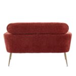 WIIS' IDEA™ Modern Chenille Loveseat Sofa With Gold Metal Legs - Terracotta