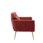 WIIS' IDEA™ Modern Chenille Loveseat Sofa With Gold Metal Legs - Terracotta