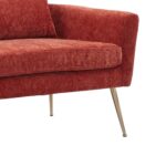 WIIS' IDEA™ Modern Chenille Loveseat Sofa With Gold Metal Legs - Terracotta