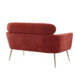 WIIS' IDEA™ Modern Chenille Loveseat Sofa With Gold Metal Legs - Terracotta