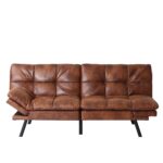 Modern Convertible Memory Foam Futon Sofa Bed & Folding Sleeper Sofa - Brown