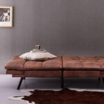 Modern Convertible Memory Foam Futon Sofa Bed & Folding Sleeper Sofa - Brown