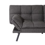 WIIS' IDEA™ Modern Convertible Memory Foam Futon Sofa Bed & Folding Sleeper Sofa - Dark Grey