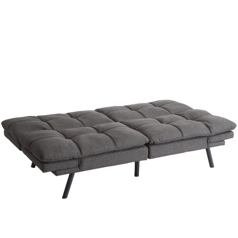 WIIS' IDEA™ Modern Convertible Memory Foam Futon Sofa Bed & Folding Sleeper Sofa - Dark Grey