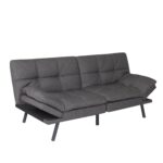 WIIS' IDEA™ Modern Convertible Memory Foam Futon Sofa Bed & Folding Sleeper Sofa - Dark Grey