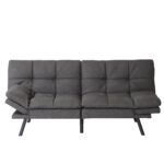 WIIS' IDEA™ Modern Convertible Memory Foam Futon Sofa Bed & Folding Sleeper Sofa - Dark Grey