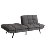 WIIS' IDEA™ Modern Convertible Memory Foam Futon Sofa Bed & Folding Sleeper Sofa - Dark Grey