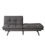 WIIS' IDEA™ Modern Convertible Memory Foam Futon Sofa Bed & Folding Sleeper Sofa - Dark Grey