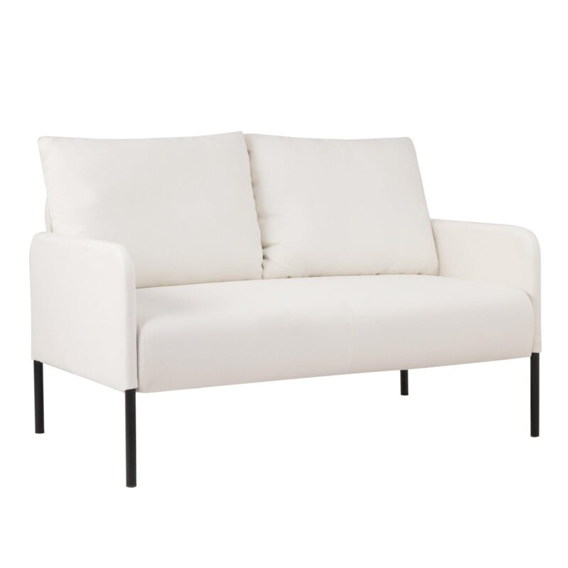 WIIS' IDEA™ Modern Design Fabric Loveseat Sofa Couch With Metal Legs - Beige