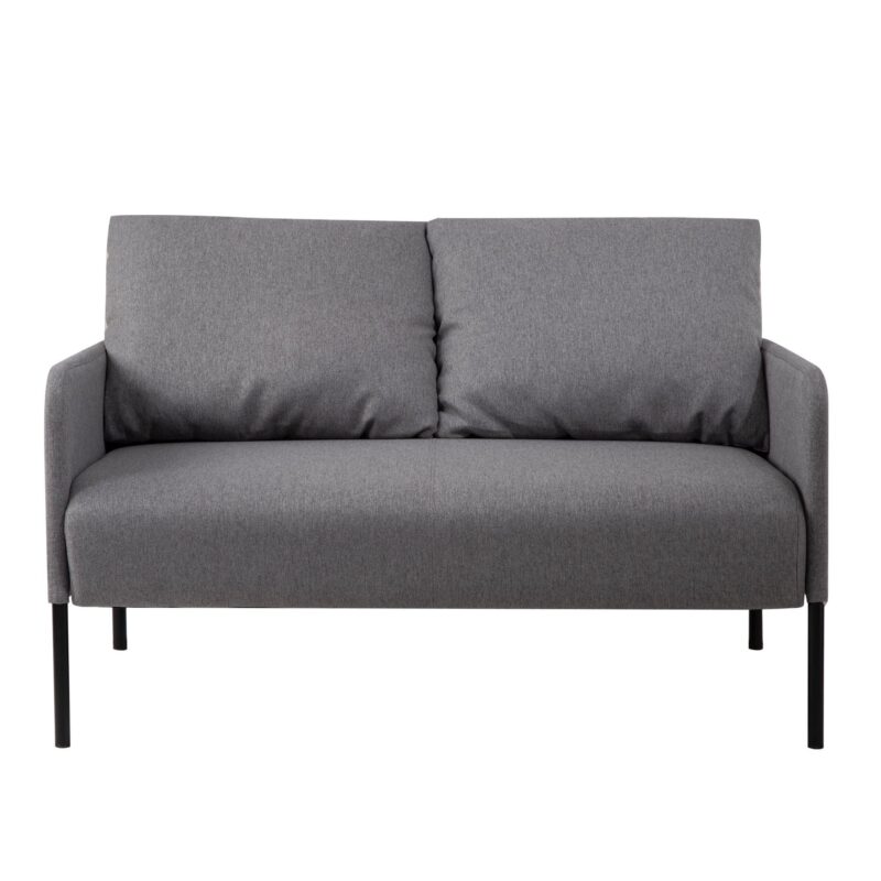 WIIS' IDEA™ Modern Design Fabric Loveseat Sofa Couch With Metal Legs - Grey