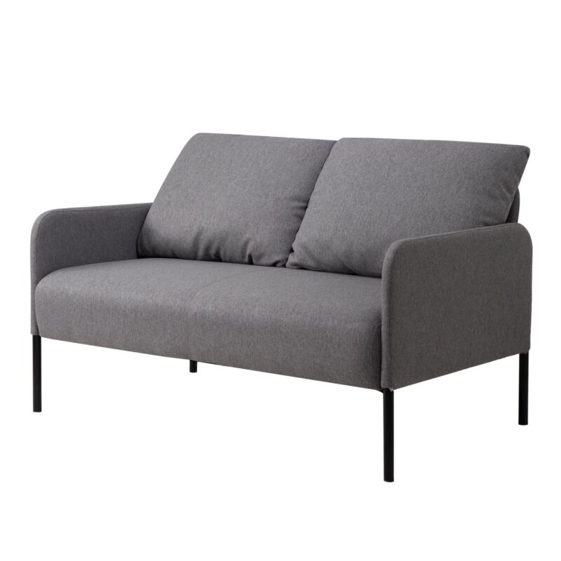 WIIS' IDEA™ Modern Design Fabric Loveseat Sofa Couch With Metal Legs - Grey