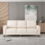 WIIS' IDEA™ Modern Fabric 3 Seaters Sofa For Living Room - Beige