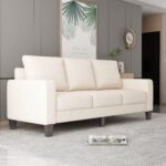 WIIS' IDEA™ Modern Fabric 3 Seaters Sofa For Living Room - Beige