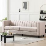 WIIS' IDEA™ Modern Fabric Cotton 3 Seater Sofa - White