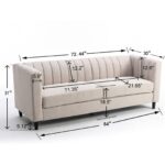 WIIS' IDEA™ Modern Fabric Cotton 3 Seater Sofa - White