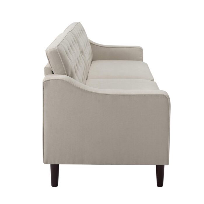 WIIS' IDEA™ Modern Fabric Square Arm Sofa - Beige