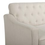 WIIS' IDEA™ Modern Fabric Square Arm Sofa - Beige