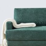 Modern L-shaped Fabric Sofa 3 Seater With Ottoman - Emerald