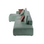 WIIS' IDEA™ Modern L-Shaped Sectional Sofa With Soft Linen Fabrics - Green