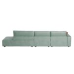 WIIS' IDEA™ Modern L-Shaped Sectional Sofa With Soft Linen Fabrics - Green