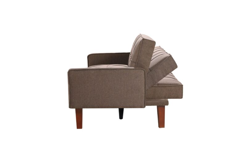 WIIS' IDEA™ Modern Linen Sofa Bed For Living Room - Brown
