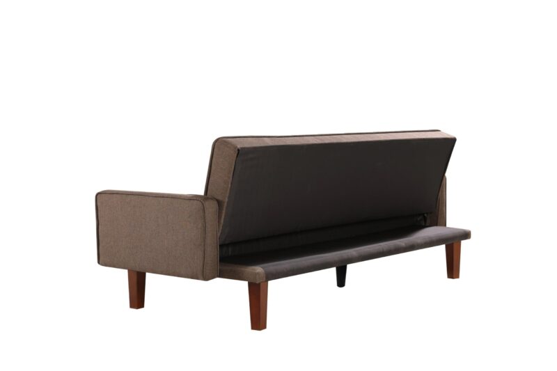 WIIS' IDEA™ Modern Linen Sofa Bed For Living Room - Brown