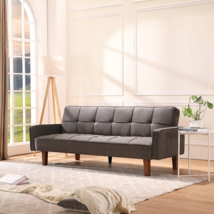 WIIS' IDEA™ Modern Linen Sofa Bed For Living Room - Grey