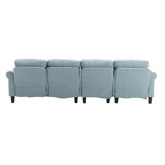 WIIS' IDEA™ Modern Living Room Fabric Sectional  Sofa - Light Blue