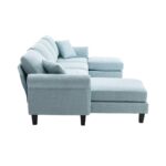 WIIS' IDEA™ Modern Living Room Fabric Sectional  Sofa - Light Blue