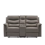 WIIS' IDEA™ Modern PU Leather Loveseat Motion Sofa With Storage Console - Grey