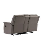 WIIS' IDEA™ Modern PU Leather Loveseat Motion Sofa With Storage Console - Grey