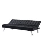 WIIS' IDEA™ Modern PU Leather Sleeper Sofa Bed - Black - WIIS' IDEA™ | Original Furniture Online Store