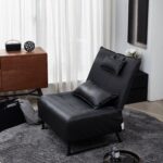 WIIS' IDEA™ Modern  Recliner Comfortable Leather Leisure Sofa - Black