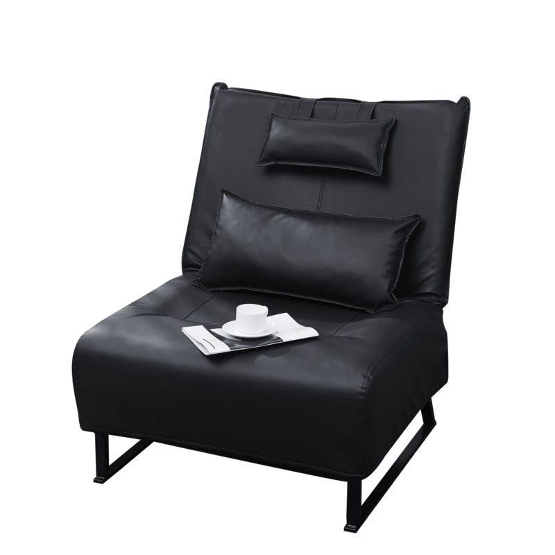 WIIS' IDEA™ Modern  Recliner Comfortable Leather Leisure Sofa - Black