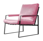 Modern Relax Single Armchair With Velvet Cushion - Pink