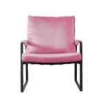 Modern Relax Single Armchair With Velvet Cushion - Pink