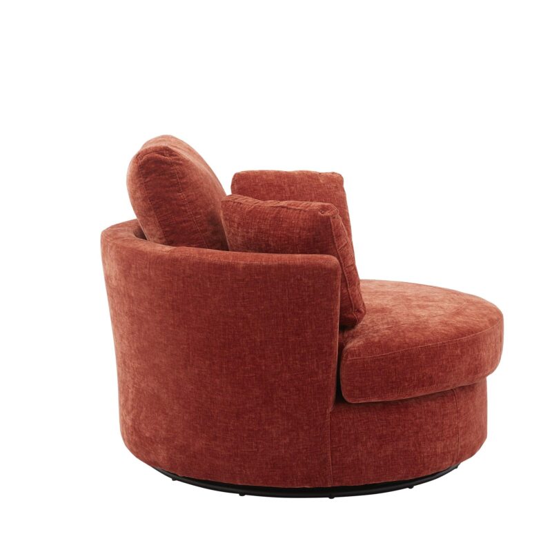 WIIS' IDEA™ Modern Swivel Armchair Sofa With 3 Pillows - Terracotta