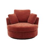 WIIS' IDEA™ Modern Swivel Armchair Sofa With 3 Pillows - Terracotta